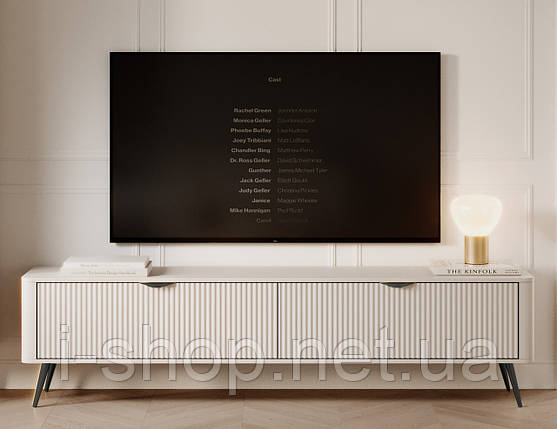 Тумба під телевізор Perfect Home Ланте / Lante 2-дверна з чорними ніжками 2D/163 Беж (PFH-091183), фото 1