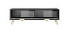 Тумба під телевізор Perfect Home Ланте / Lante 2-дверна з золотими ніжками 2D/163 Чорний (PFH-091194), фото 6