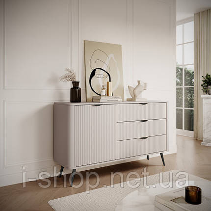 Комод Perfect Home Ланте / Lante 1-дверний з 3 шухлядами і чорними ніжками 1D3S/138 Беж (PFH-091178), фото 1