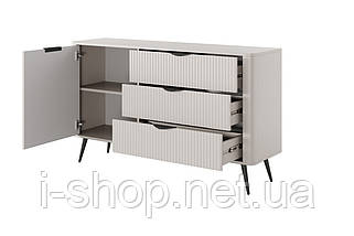 Комод Perfect Home Ланте / Lante 1-дверний з 3 шухлядами і чорними ніжками 1D3S/138 Беж (PFH-091178), фото 2