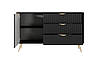 Комод Perfect Home Ланте / Lante 1-дверний з 3 шухлядами і золотими ніжками 1D3S/138 Чорний (PFH-091192), фото 6