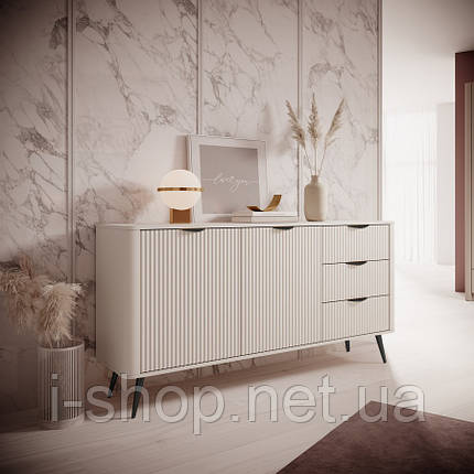 Комод Perfect Home Ланте / Lante 2-дверний з 3 шухлядами і чорними ніжками 2D3S/163 Беж (PFH-091177), фото 1