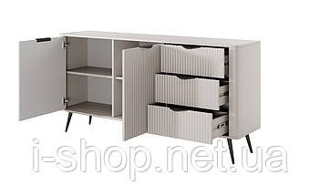 Комод Perfect Home Ланте / Lante 2-дверний з 3 шухлядами і чорними ніжками 2D3S/163 Беж (PFH-091177), фото 2