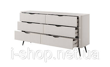 Комод Perfect Home Ланте / Lante з 6 шухлядами і чорними ніжками 6S/163 Беж (PFH-091174), фото 2