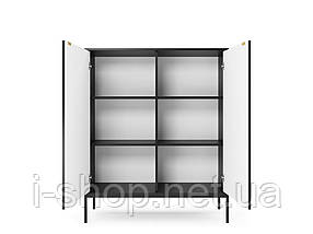 Комод високий Perfect Home Нова / Nova 2-дверний з чорними ніжками K104 Чорний (PFH-091238), фото 2