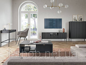 Комод високий Perfect Home Нова / Nova 2-дверний з чорними ніжками K104 Чорний (PFH-091238), фото 5