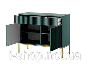 Комод Perfect Home Нова / Nova 2-дверний з 2 шухлядами і золотими ніжками KSZ104 Лабрадор (PFH-091497), фото 2