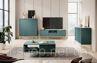 Комод Perfect Home Нова / Nova 2-дверний з 2 шухлядами і золотими ніжками KSZ104 Лабрадор (PFH-091497), фото 5