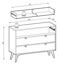 Комод Perfect Home Форест / Forest KSZ106 з 3 шухлядами Беж пісочний/ялиця сканді (PFH-091481), фото 3