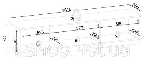Тумба під ТВ Perfect Home Роял / Royal RTV180 3-дверна Білий (PFH-091294), фото 3