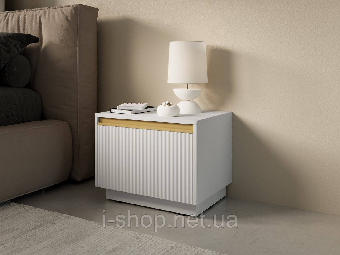 Тумба приліжкова Perfect Home Роял / Royal S54 з 1 шухлядою Білий (PFH-091297)