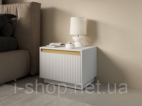 Тумба приліжкова Perfect Home Роял / Royal S54 з 1 шухлядою Білий (PFH-091297), фото 1