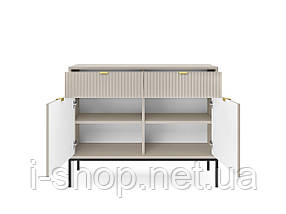 Комод Perfect Home Нова / Nova 2-дверний з 2 шухлядами і чорними ніжками KSZ104 Кашемір (PFH-091222), фото 2