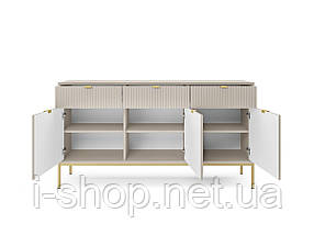 Комод Perfect Home Нова / Nova 3-дверний з 3 шухлядами і золотими ніжками KSZ154 Кашемір (PFH-091245), фото 2