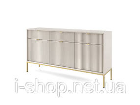 Комод Perfect Home Нова / Nova 3-дверний з 3 шухлядами і золотими ніжками KSZ154 Кашемір (PFH-091245), фото 5