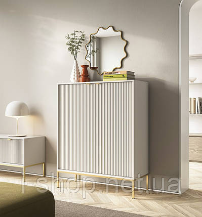 Комод високий Perfect Home Нова / Nova 2-дверний з золотими ніжками K104 Кашемір (PFH-091237), фото 1