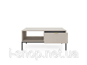 Стіл журнальний Perfect Home Нова / Nova з 2 шухлядами та чорними ніжками L104 Кашемір (PFH-091253), фото 2