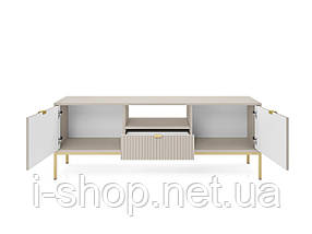 Тумба під телевізор Perfect Home Нова / Nova 2-дверна з 1 шухлядою і золотими ніжками RTV154 Кашемір (PFH-091228), фото 2