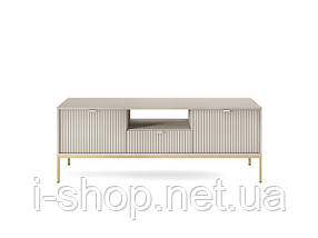Тумба під телевізор Perfect Home Нова / Nova 2-дверна з 1 шухлядою і золотими ніжками RTV154 Кашемір (PFH-091228), фото 4