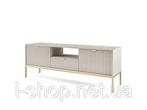 Тумба під телевізор Perfect Home Нова / Nova 2-дверна з 1 шухлядою і золотими ніжками RTV154 Кашемір (PFH-091228), фото 5