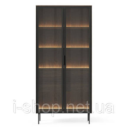 Вітрина висока з підсвіткою Perfect Home Лумі / Lumi 2D2S/91 2-дверна з 2 шухлядами Дуб дунін (PFH-091381), фото 1