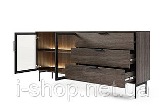 Комод з підсвіткою Perfect Home Лумі / Lumi 2D3S/181 2-дверний з 3 шухлядами Дуб дунін (PFH-091385), фото 5