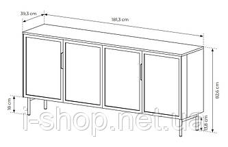 Комод з підсвіткою Perfect Home Лумі / Lumi 4D/181 4-дверний Дуб дунін (PFH-091383), фото 3