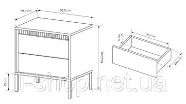 Тумба приліжкова Perfect Home Сенсо / Senso 2S/53 з 2 шухлядами Беж (PFH-092035), фото 3