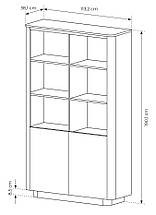 Стелаж Perfect Home Торро / Torro 2D/113 2-дверний Дуб кремона/чорний (PFH-091413), фото 3