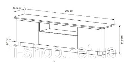 Тумба під ТВ Perfect Home Торро / Torro 3D/200 3-дверна Дуб кремона/чорний (PFH-091417), фото 3