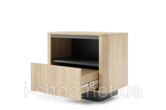 Тумба приліжкова Perfect Home Торро / Torro 1S/63 з 1 шухлядою Дуб кремона/чорний (PFH-091419), фото 2