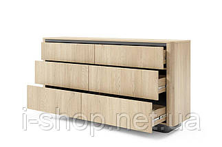 Комод Perfect Home Торро / Torro 6S/163 з 6 шухядами Дуб кремона/чорний (PFH-091416), фото 2