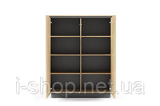 Комод високий Perfect Home Торро / Torro 2D/113 2-дверний Дуб кремона/чорний (PFH-091414), фото 2