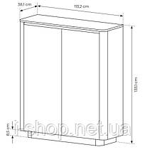 Комод високий Perfect Home Торро / Torro 2D/113 2-дверний Дуб кремона/чорний (PFH-091414), фото 3