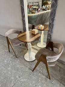 М'який стілець "Джим" з дерева і трендової дизайнерської тканини.