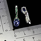 Сережки. Натуральний танзаніт. Срібло 925., фото 2