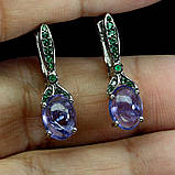 Сережки. Натуральний танзаніт. Срібло 925., фото 3