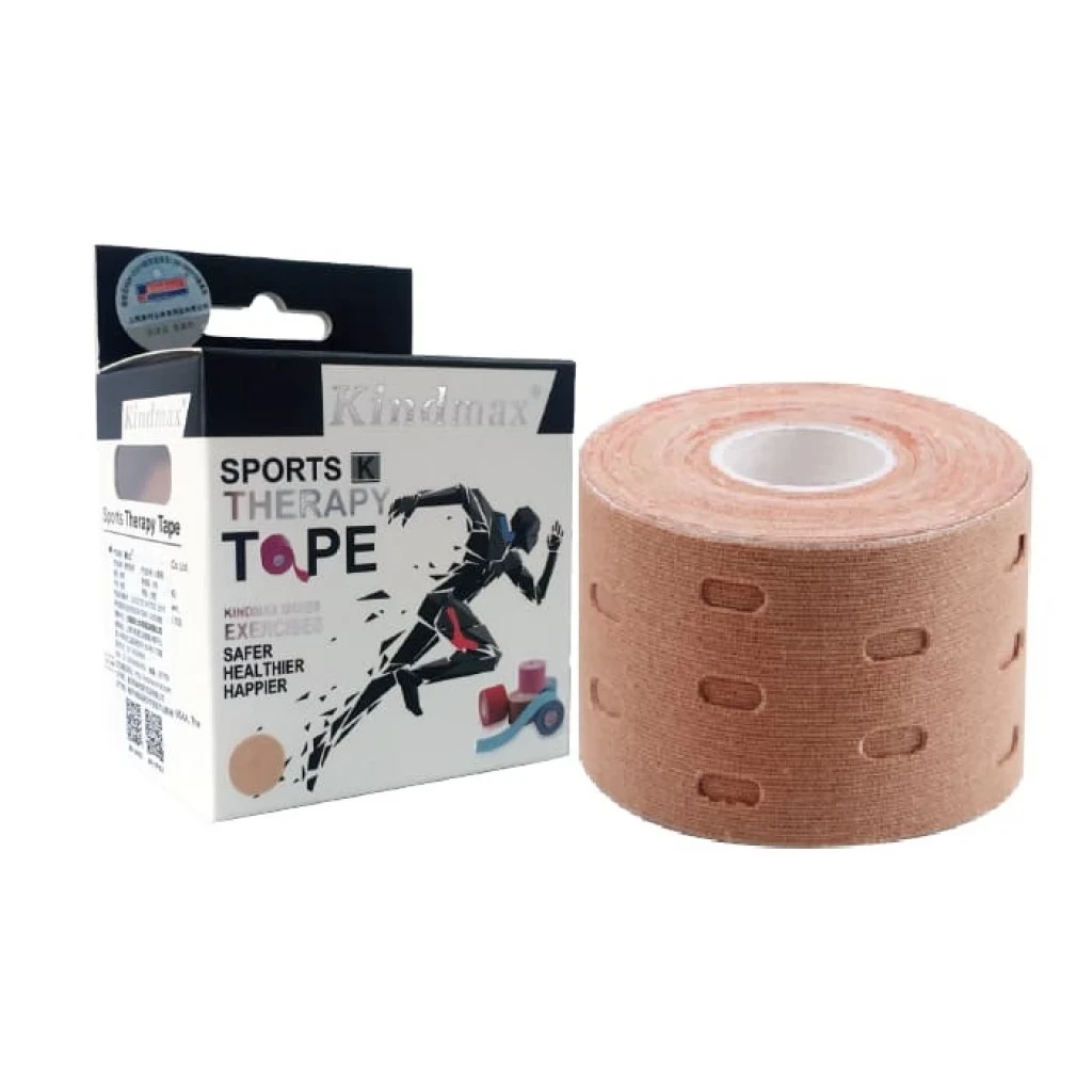 Кінезіо тейп з перфорацією Kindmax Punch 5см х 5м Бавовняні кінезіологічні тейпи Кінезіо тейпи для тіла, фото 1
