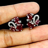 Сережки. Натуральний рубін. Срібло 925., фото 2