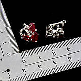 Сережки. Натуральний рубін. Срібло 925., фото 3