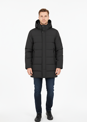 Куртка чоловіча зимова парка чорна (1618)