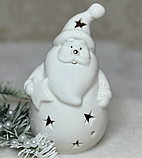 ❤️Новорічний LED світильник порцеляновий Дід Мороз на батарейках, Різдвяний декоративний ліхтарик, фото 2