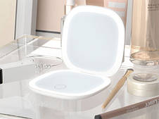 Дзеркало для макіяжу з led-підсвіткою складане x5 для дорожньої сумки