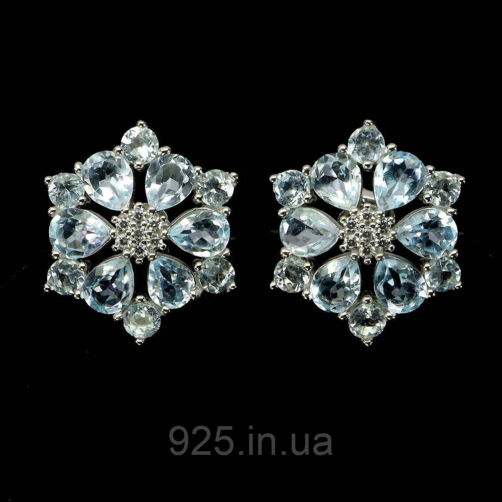 Сережки. Натуральний топаз. Срібло 925., фото 1