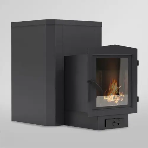 Сталева піч для сауни та бані Класик 30 м³ з виносом 240 мм, дверцята 315×315, зі склом, фото 1