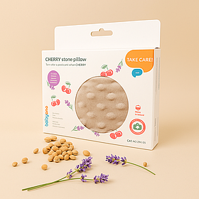 Антиколікова дитяча грілка з ароматом лаванди та вишні від колік та болів у шлунку 13х16 см Baby Ono бежевий