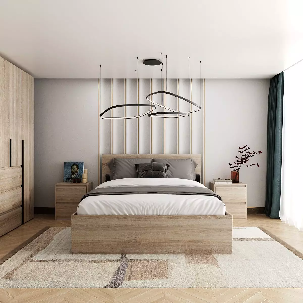 Ліжко Light 160*200 см дуб сонома ТМ ARTinHEAD