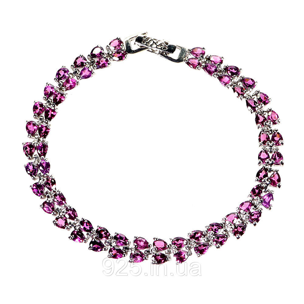 Браслет. Натуральний гранат родоліт. Срібло 925., фото 1