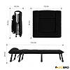 Розкладне ліжко (розкладачка) із вбудованим матрацом LEOBRO Black (LB-FB-S1-BLK) для будинку кемпінгу офісу, фото 3