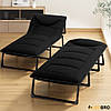 Розкладне ліжко (розкладачка) із вбудованим матрацом LEOBRO Black (LB-FB-S1-BLK) для будинку кемпінгу офісу, фото 4